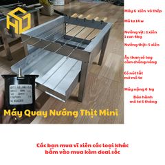 Máy nướng thịt tự động, bếp nướng than hoa ngoài trời tặng kèm 5 xiên thịt, xiên 3 chỉa nướng gà vịt