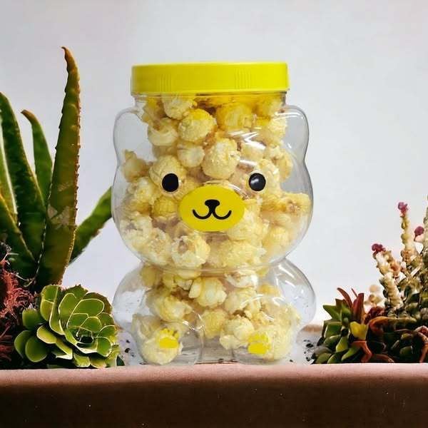 Hũ Nhựa PET Hình Gấu 1000ml – Hũ đựng bắp rang bơ, rau câu, bánh kẹo làm quà tết