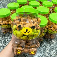 Hũ Nhựa PET Hình Gấu 1000ml – Hũ đựng bắp rang bơ, rau câu, bánh kẹo làm quà tết