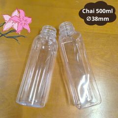 Set 50 Chai Nhựa 500ml Cổ 38mm – Chai Nhựa Chất Lượng Cao, Giá Tốt Cho Quán Cà Phê, Nước Ép