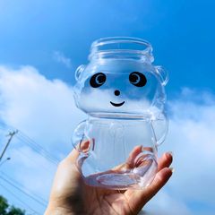 Hủ nhựa đựng trà sữa hình gấu trúc 500ml - Chai nhựa PET đựng bánh kẹo, đồ ăn vặt cho quán trà sữa - GAUTRUC500