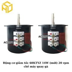 Động cơ giảm tốc 60KTYZ 14W  (mới)  20 rpm chế máy quay gà