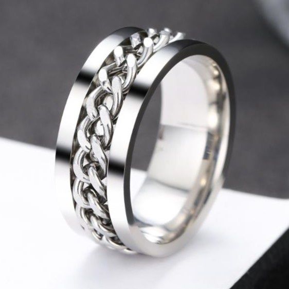 Nhẫn Khui Bia Titan Không Gỉ Có Xích Xoay