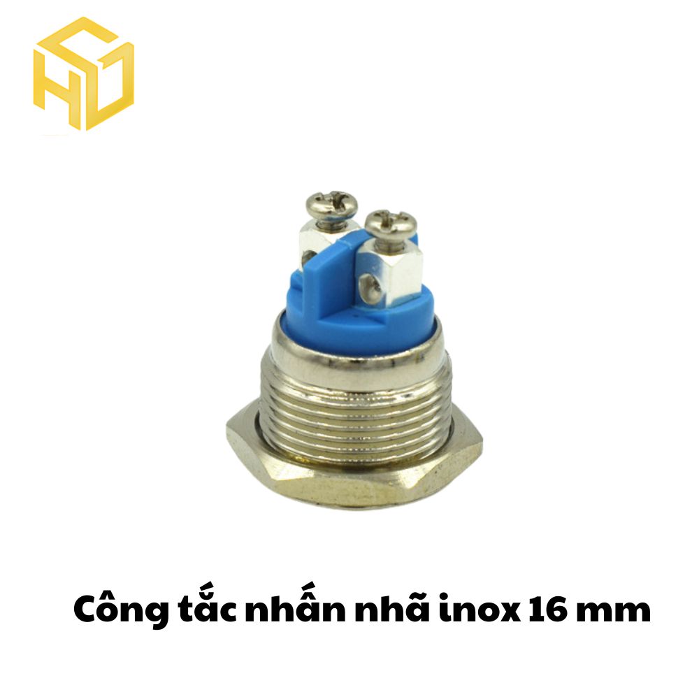 Công Tắc Nhấn Nhả inox 16mm, Nút Nhấn Nhả Tạm Thời