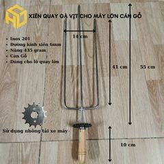 Xiên nướng thịt chả, xiên nướng chim cút, gà vịt, cá lóc dùng lò quay tự động, đầy đủ mã cán gỗ