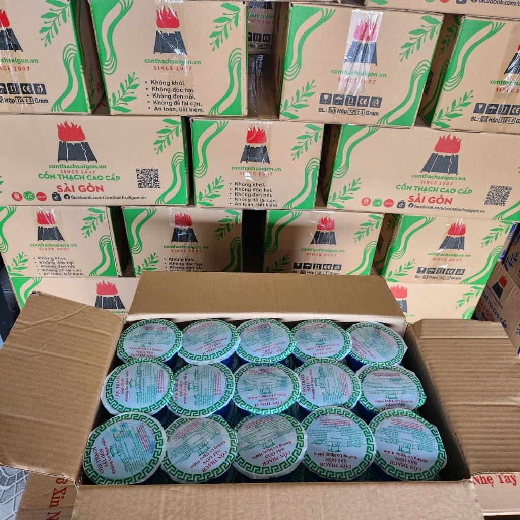 Cồn Thạch Sài Gòn Thùng 60Ly, 1 Ly 125gr dùng nấu lẩu nướng trong quán ăn,nhà hàng