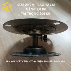 Bàn xoay bonsai size 29 cm chịu áp lực cao 200 kg, bề mặt rộng thiết kế hoa văn, xoay mượt mà