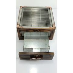 Bếp nướng than tại bàn size nhỏ dành cho 1-2 người nướng - Mẫu thiết kế bọc gỗ sang trọng cho quán