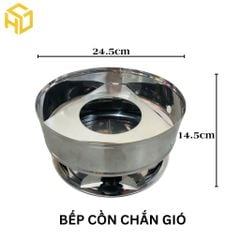 Bếp cồn chắn gió Hương Giang -Nặng 1kg, cánh khép chắn chắn, núm vặn nhựa chống nóng, có mâm lót
