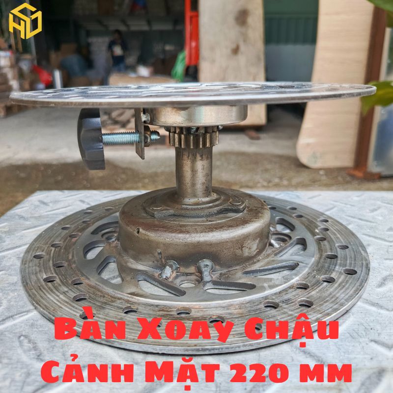 Bàn Xoay Cây Cảnh Chịu Tải 200kg Cải Tiến Có Chốt Khóa Xoay, Nắp Che Cát Chống Kẹt Bạc Đạn