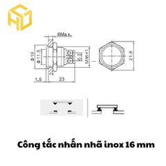 Công Tắc Nhấn Nhả inox 16mm, Nút Nhấn Nhả Tạm Thời