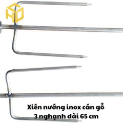 Xiên nướng quay inox nướng đùi dê, đùi cừu – Dùng cho bếp nướng quay tay tại bàn