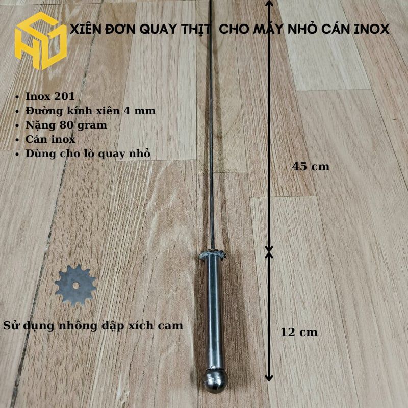 Xiên nướng thịt chả, xiên nướng chim cút, gà vịt, cá lóc dùng lò quay tự động, đầy đủ mã cán inox