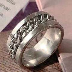 Nhẫn Khui Bia Titan Không Gỉ Có Xích Xoay