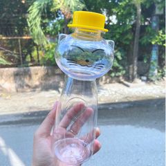 Chai nhựa đựng trà sữa nắp nhôm cao cấp hình con mèo cute 500ml - Hủ nhựa PET đựng trà sữa cho các quán ăn vặt - CN005