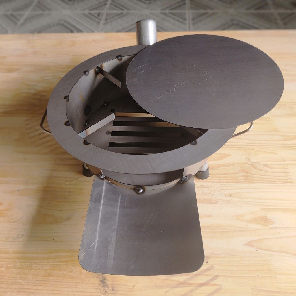 Bếp củi truyền thống cải tiến HCM – loại tròn đường kính 30cm có ống khói, chống đen nồi