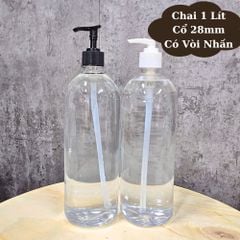 CHAI NHỰA TRÒN 1000ML VÒI NHẤN TRẮNG ∅28 – DUNG TÍCH LỚN, TIỆN LỢI CHO NHIỀU ỨNG DỤNG!