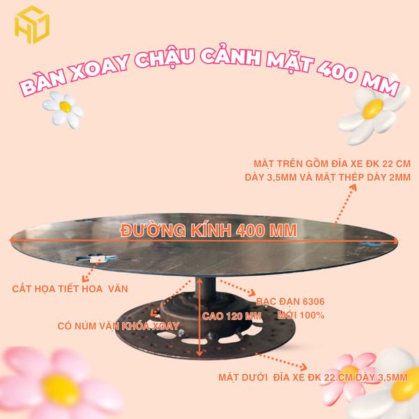 Bàn Xoay Bonsai Size 40 cm Chịu Tải 200kg Có Khóa Vặn Chống Xoay Giá Tốt Nhất Shopee