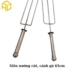 Xiên Nướng Chim Cút, Cánh Gà, Đùi Gà  3 Đinh – Dài 55cm – Tay Nắm Inox Dành Cho Máy Quay Tự Động