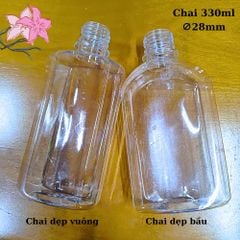 Chai Nhựa PET Mẫu Dẹp - GIá rẻ, chai cứng cáp đựng trà sữa, nước ép, cà phê muối