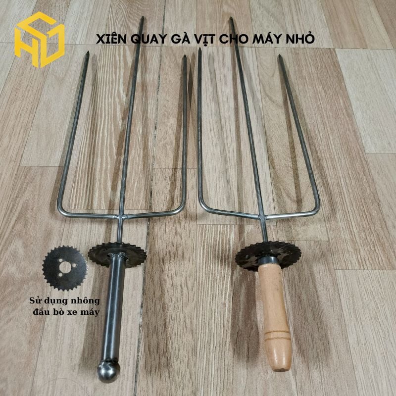 Xiên Nướng Gà Vịt 3 Chĩa 3 cạnh quay gà vịt - Xiên 3 cạnh nướng gà vịt cho máy nhỏ (sên cam)