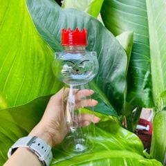 Chai nhựa đựng trà sữa nắp nhôm cao cấp hình con mèo cute 500ml - Hủ nhựa PET đựng trà sữa cho các quán ăn vặt - CN005
