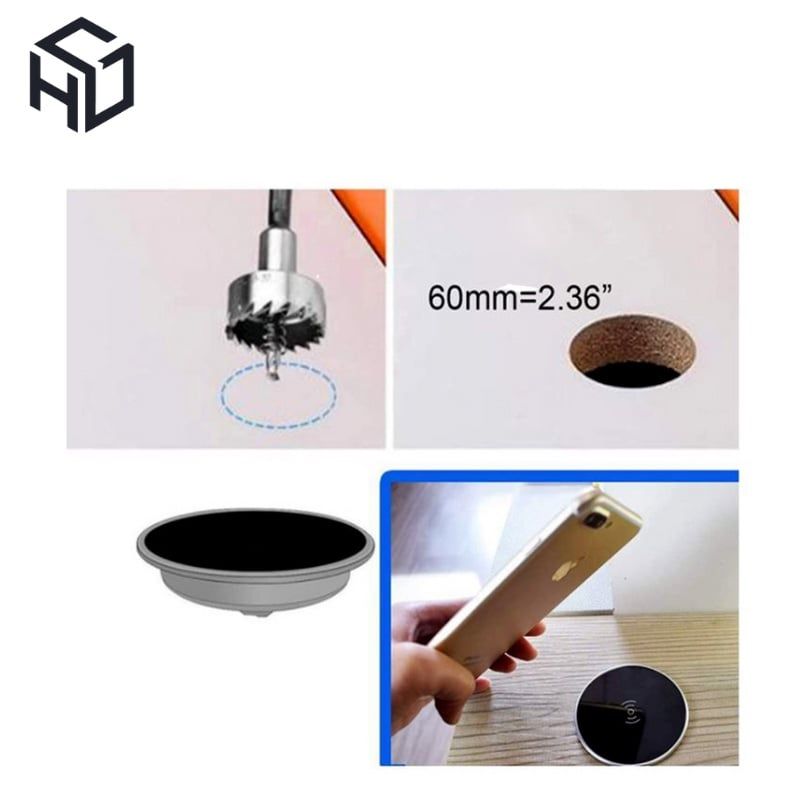 Sạc Không Dây Âm Bàn Khung Nhôm Cao Cấp - (PKNT-012)