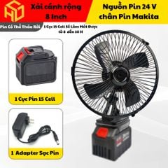Quạt Tích Điện Loại cải tiến xoay được và có 2 cấp độ gió Dùng Liên Tục 10H