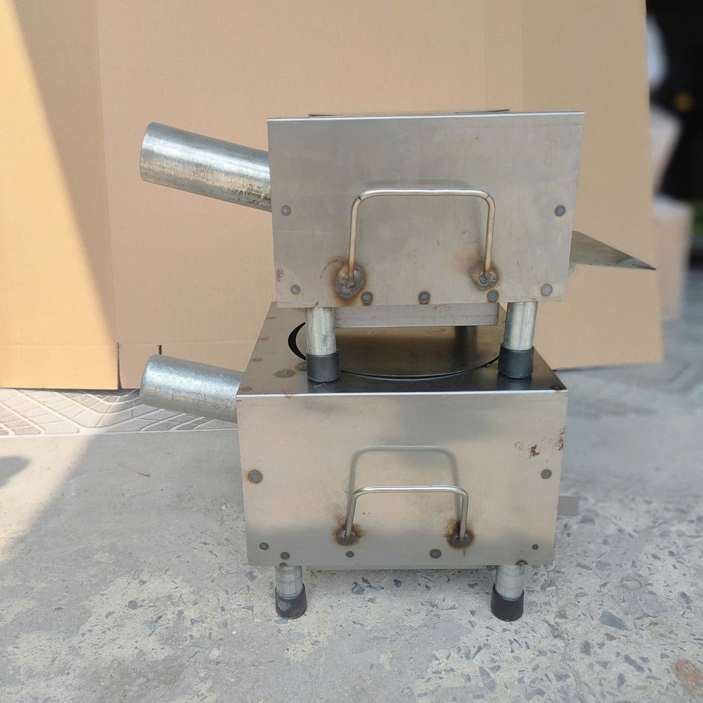 Bếp Củi Cải Tiến Hương Giang Hình Vuông C37 – Siêu Bền, Chống Đen Nồi, Ống Khói Thoát, Bệ Đỡ Củi, Khay Hứng Tro
