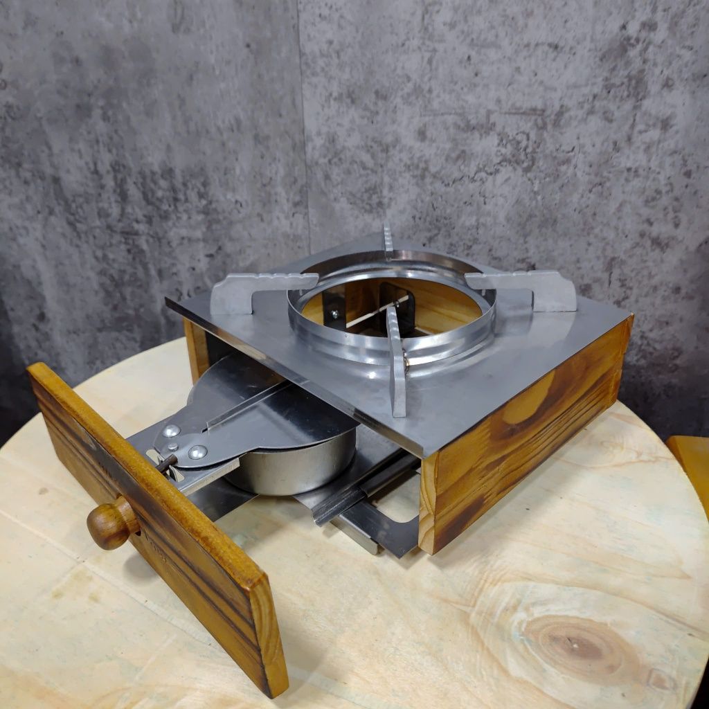 Bếp cồn inox cao cấp dành cho nhà hàng nấu lẩu có ngăn kéo gồm 2 loại,loại bọc gỗ thông và loại inox