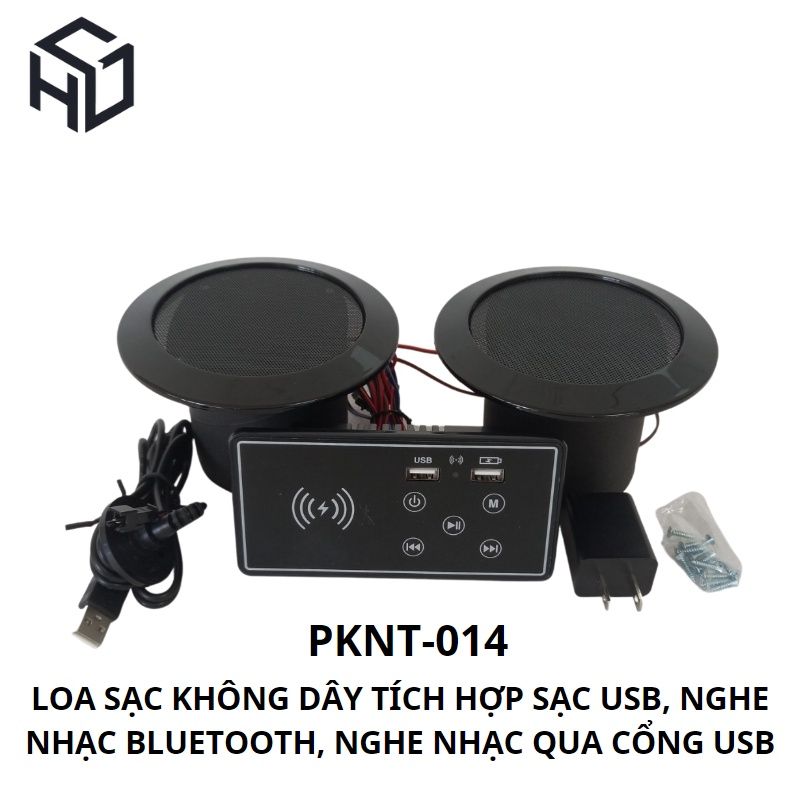 Loa Bluetooth Tích Hợp Sạc Không Dây, Ổ Cắm USB Type A Có Bảng Điều Khiển - (PKNT-014)
