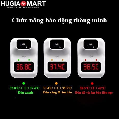 Nhiệt kế hồng ngoại treo tường hoặc chân đỡ K3-Plus đo nhanh 0.5s, báo động thông minh, bảo hành 12 tháng
