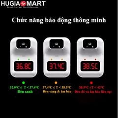 Nhiệt kế hồng ngoại treo tường hoặc chân đỡ K3-Plus đo nhanh 0.5s, báo động thông minh, bảo hành 12 tháng