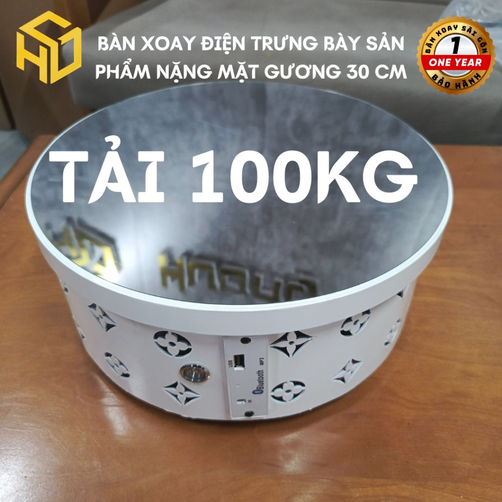 Bàn xoay sản phẩm trưng bày có chế độ phát nhạc livestream không người sản phẩm <100 kg