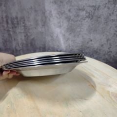 Combo 10 dĩa inox 20cm – Sáng bóng, bền đẹp, không gỉ – Phù hợp sử dụng cho gia đình & quán ăn