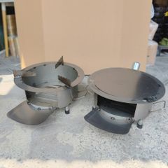 Bếp củi cải tiến Hương Giang siêu bền tròn 50cm chống đen nồi,có ống khói thoát, bệ đỡ củi,hứng tro