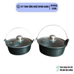 Nồi Nhôm Có Quai Đáy Bằng Nắp Kính Có Chống Dính Dành Cho Nhà Hàng, Quán Ăn