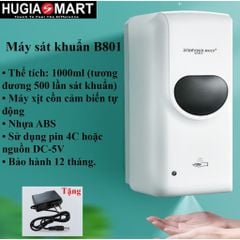 Máy sát khuẩn, máy xịt cồn dạng lỏng, bọt, gel B801- hỗ trợ phòng dịch nơi công cộng, văn phòng, nhà xưởng...