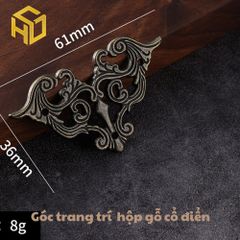 Bộ 5 Phụ kiện trang trí góc hộp gỗ, góc sách phong cách cổ điển