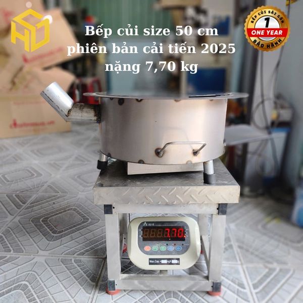 Bếp củi Sài Gòn 50cm có ống khói siêu thoát khói, bếp chắc chắn, thân sắt carbon dày