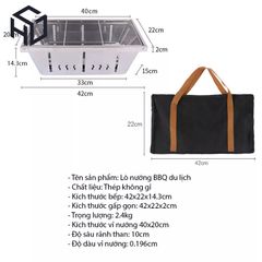 Bếp nướng than gấp gọn dành cho gia đình đi du lịch, giã ngoại - Bếp nướng BBQ cao cấp, bếp nướng than camping - BNGD