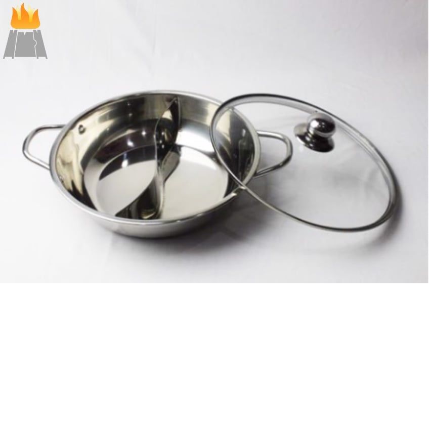 Nồi Lẩu  Hugia Tặng ngay Gắp Inox  - Nồi lẩu Hotpot 2 ngăn Hàn Quốc size 30