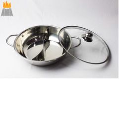 Nồi Lẩu  Hugia Tặng ngay Gắp Inox  - Nồi lẩu Hotpot 2 ngăn Hàn Quốc size 30