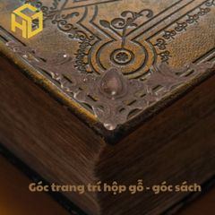Bộ 20 Phụ kiện trang trí góc hộp gỗ, góc sách phong cách cổ điển