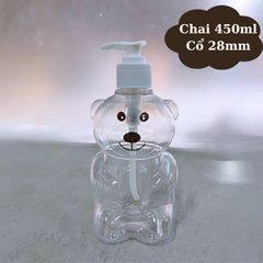 Chai Nhựa Đầu Vòi Hình Gấu 450ml – Dễ Thương,Tiện Lợi, Dùng Chiết Rót Hóa Mỹ Phẩm