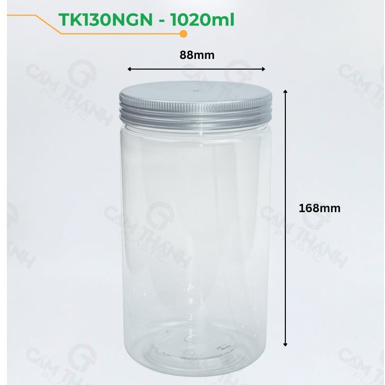 Hũ Nhựa Đựng Thực Phẩm - Nắp Nhựa Đủ Màu Thể Tích Từ 490ml đến 1020ml
