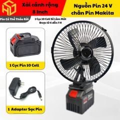 Quạt Tích Điện Loại cải tiến xoay được và có 2 cấp độ gió Dùng Liên Tục 10H