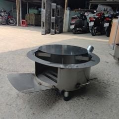 Bếp Củi Cải Tiến Hương Giang Tròn 50cm–Siêu Bền, Chống Đen Nồi,Có Ống Khói, Bệ Đỡ Củi & Hứng Tro
