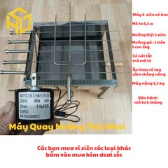 Máy nướng thịt tự động, bếp nướng than hoa ngoài trời tặng kèm 5 xiên thịt, xiên 3 chỉa nướng gà vịt