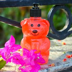 Nước rửa tay 450ml-Xà phòng rửa tay cho quán ăn, quán trà sữa chai gấu dễ thương - Mùi cam,dâu,Xmen